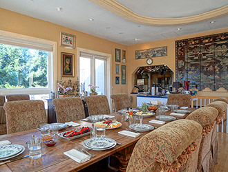 You will enjoy breakfast in our grand dining room.